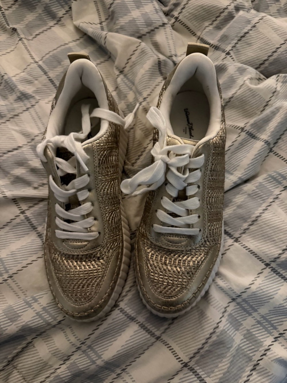 Universal Thread Metallic Gold Woven Sneakers